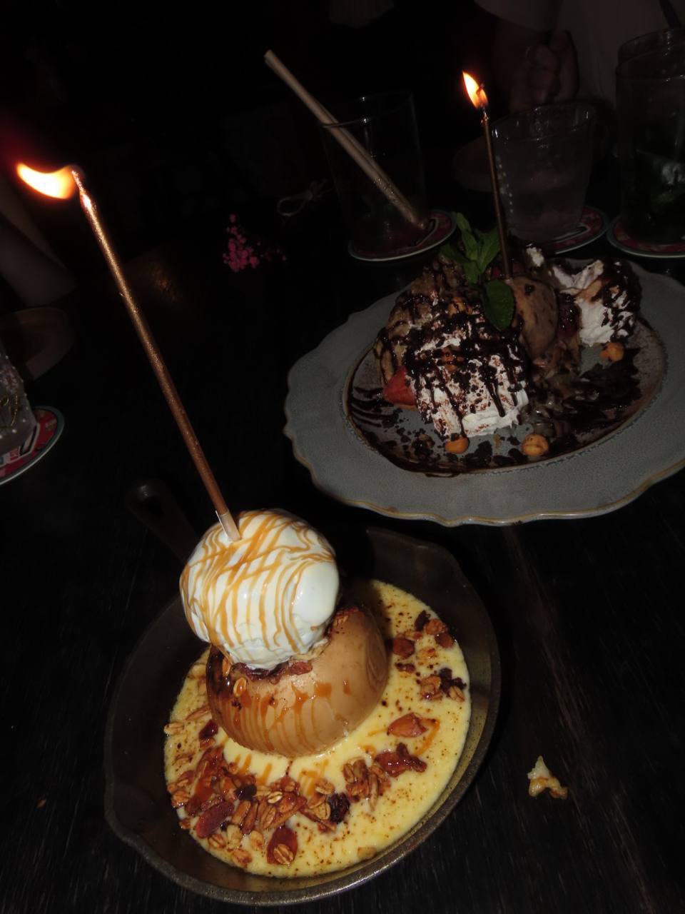 Dessert by candlelight